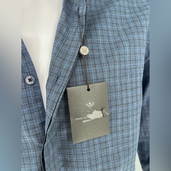 NWT John Varvatos Star USA Trim Fit Plaid Dress Shirt - Picture 15 of 16